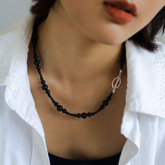 Gradual Black Onyx Clavicle Chain