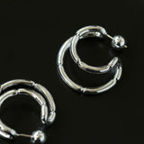 Simple Double-layer Bamboo C Shape Earrings