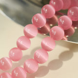 Cat's Eye Stone Baroque Pearl Collar Necklace-Pink