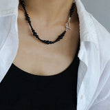 Gradual Black Onyx Clavicle Chain