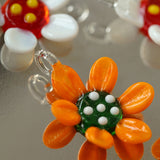 Colorful Cat's Eye Daisy Flower Beaded Necklace