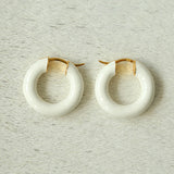 Enamel Glazed Hoops Earrings