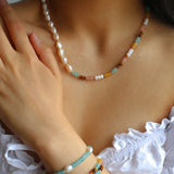 Colorful Beaded Freshwater Pearl Bracelet