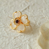 Four-leaf Clover Single Flower Rings