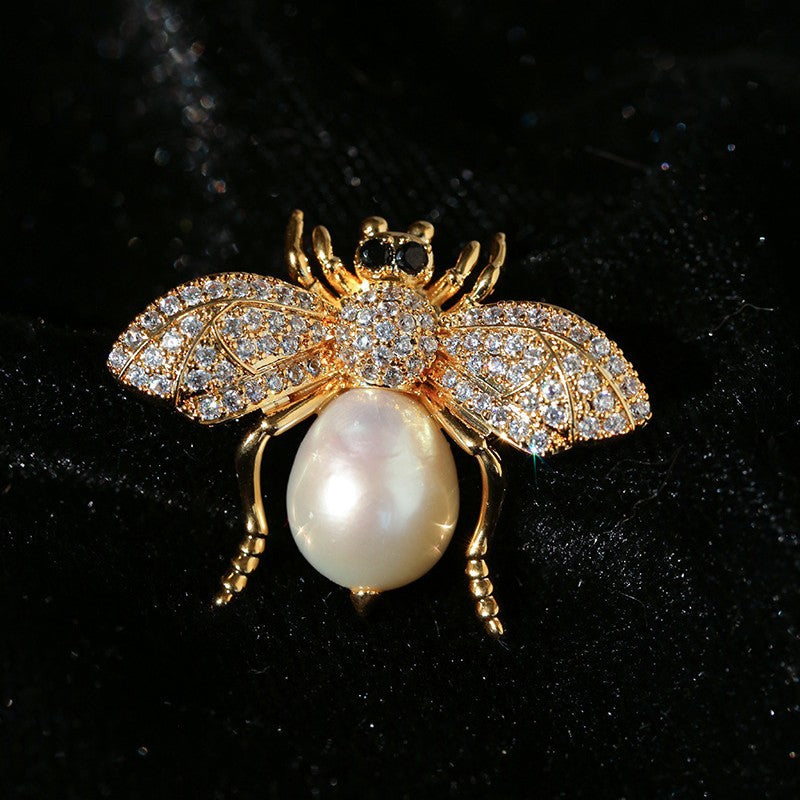 Bee & Pearl Brooch