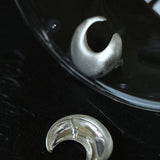 925 Silver Frosted Moon Bud Simple Stud Earrings