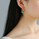 Jade Fusion Hoop Earrings