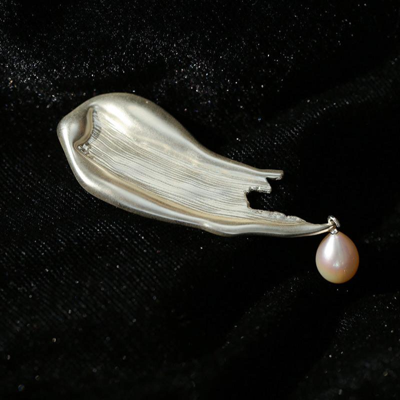 Paint Pen Paint Water Drop Pearl Brooch