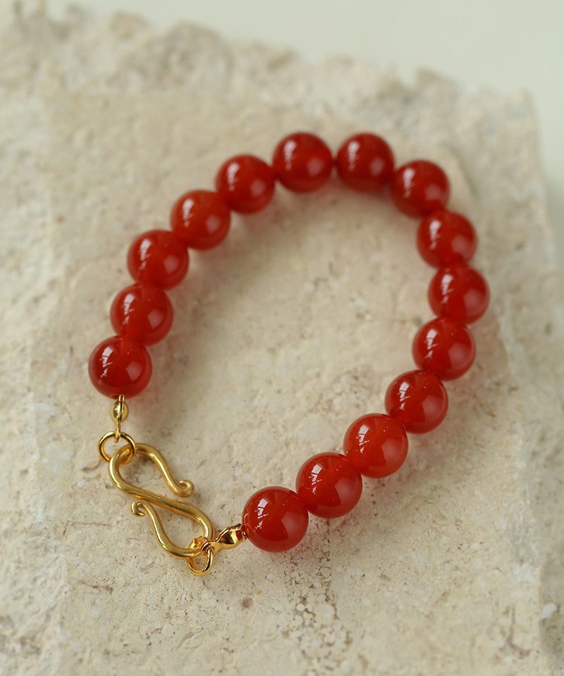 Black Onyx Red Onyx Yellow Jade 10mm Beaded Bracelet