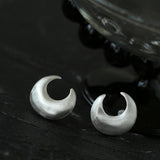 925 Silver Frosted Moon Bud Simple Stud Earrings