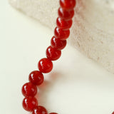 Collana vintage con perline rotonde da 12 mm in onice rosso