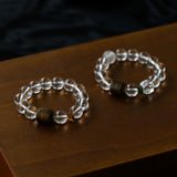 Agarwood Beads White Crystal Citrine Stretch Bracelet