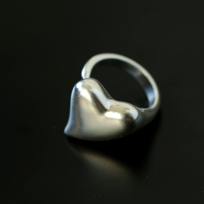 Anillos de amor esmerilados de plata de ley 925