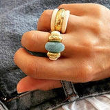 Elegant Azure Amazonite Ring