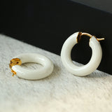 Enamel Glazed Hoops Earrings