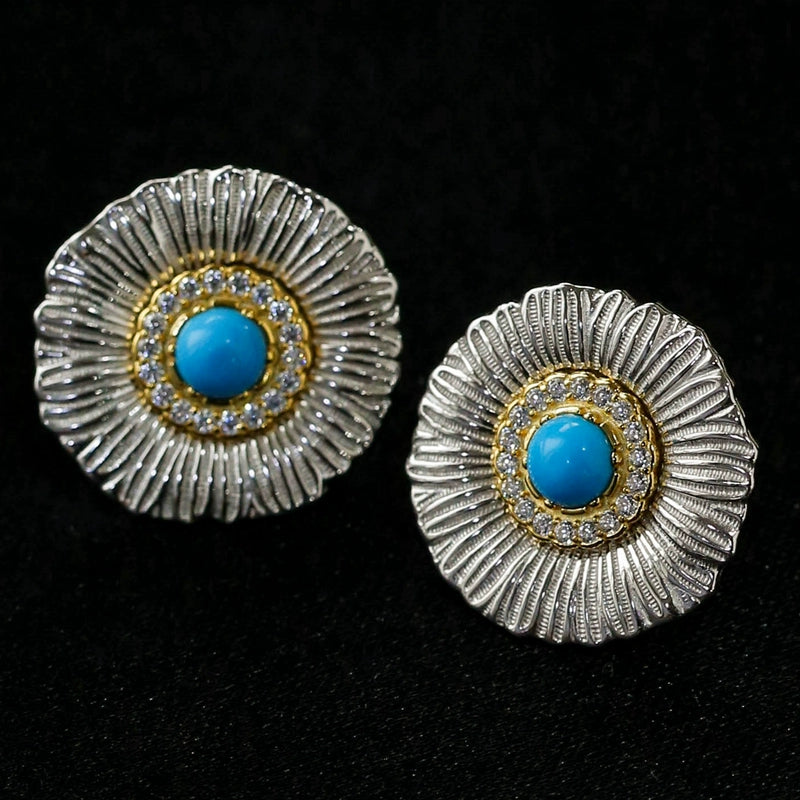 Buccellati-Inspired Daisy Ear Clip Stud Earrings