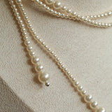 Gradient Pearl Magnetic Clasp Y-Shape Necklace