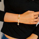 Golden Bean Staggered Pearl Bracelet