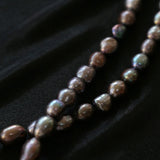 Pearl Loop-Wrapped Grey Necklace