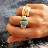 Elegant Azure Amazonite Ring