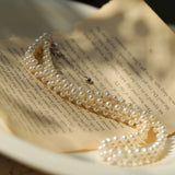 Handcrafted Woven Minimalist Lace Pearl Necklace