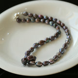 Pearl Loop-Wrapped Grey Necklace