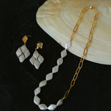 Diamond-Shaped Baroque Pearl Chain Necklace