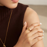 Abstract Design Solid Color Open Ring - floysun
