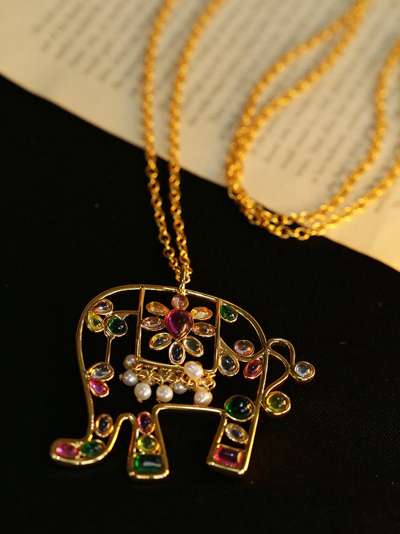 Antique Handmade Glazed Elephant Pearl Necklace - floysun