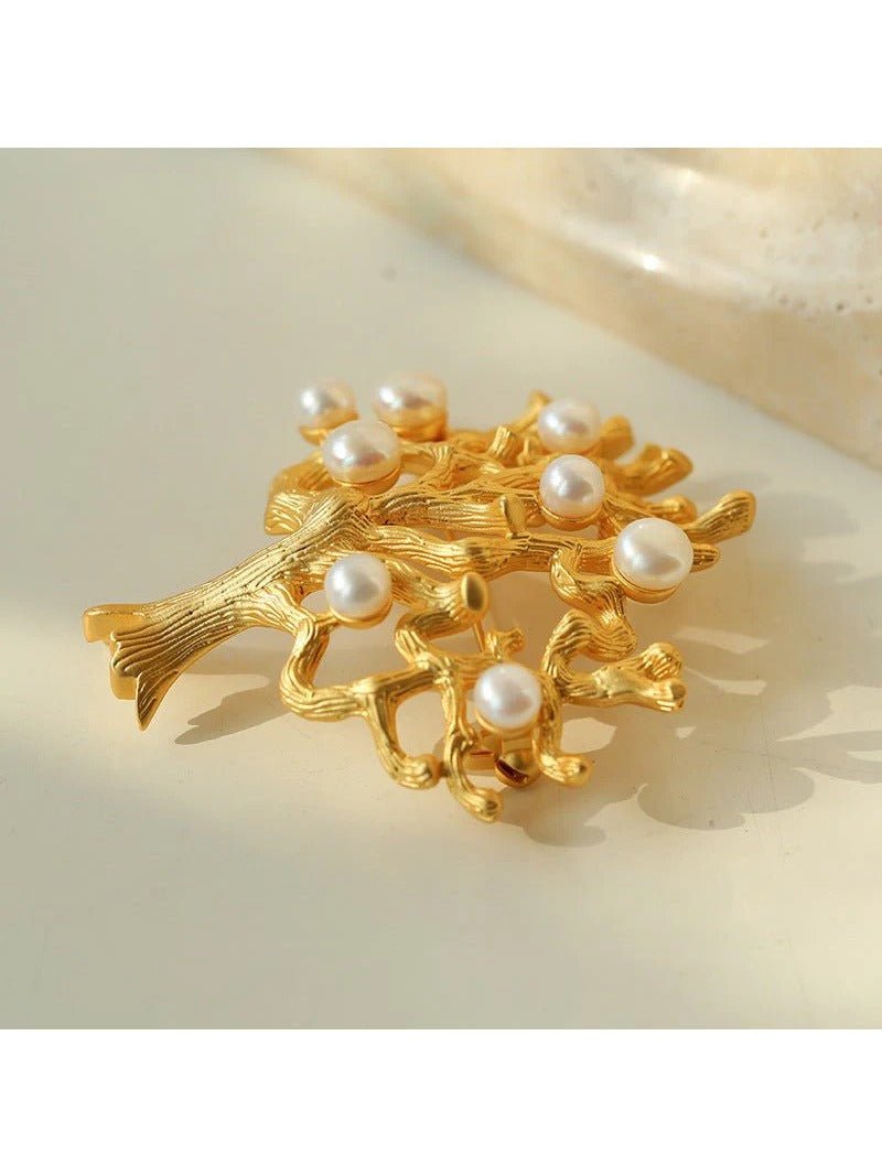 Antique Money Tree Pearl Brooch - floysun