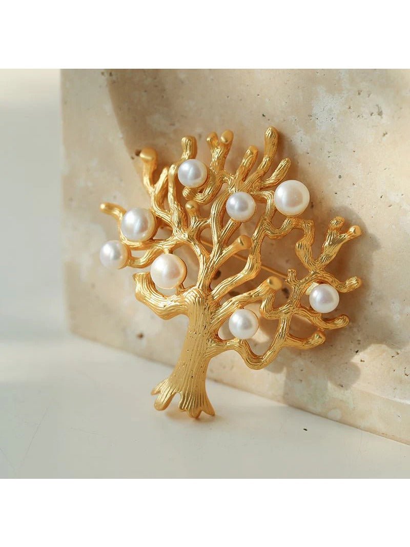 Antique Money Tree Pearl Brooch - floysun