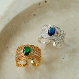 Antique Style Buccellati Zircon Wide Ring - floysun