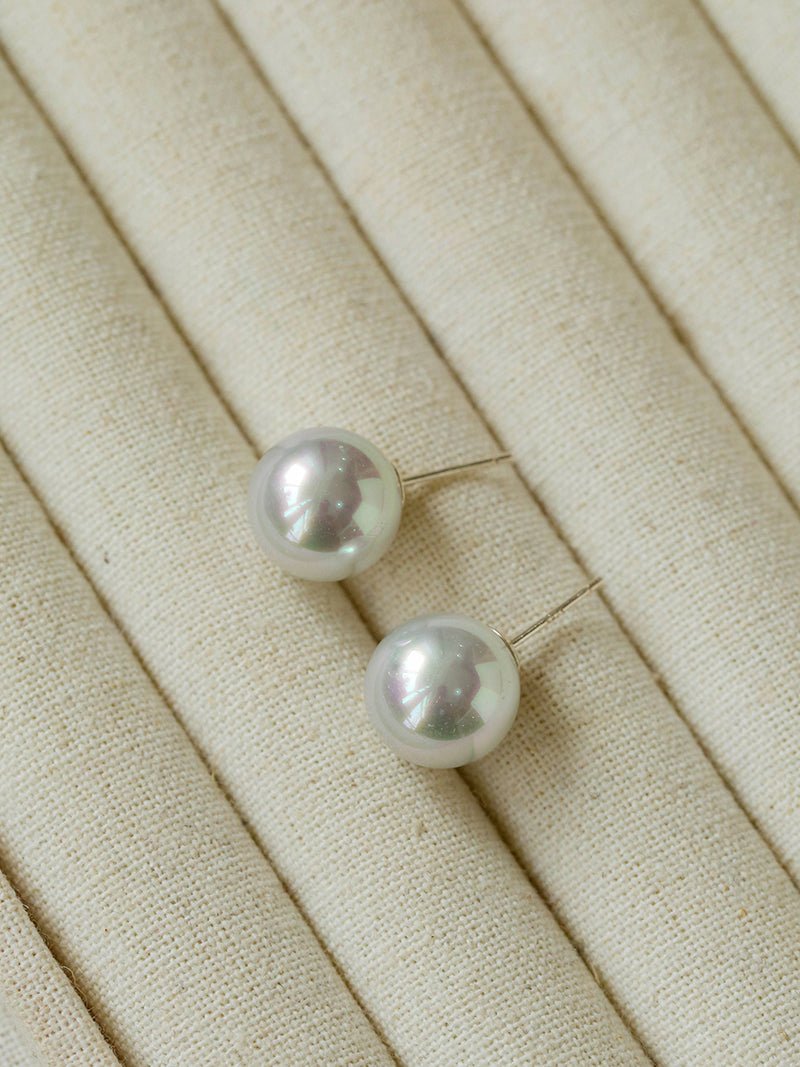 Artificial Australian White Pearl Stud Earrings - floysun