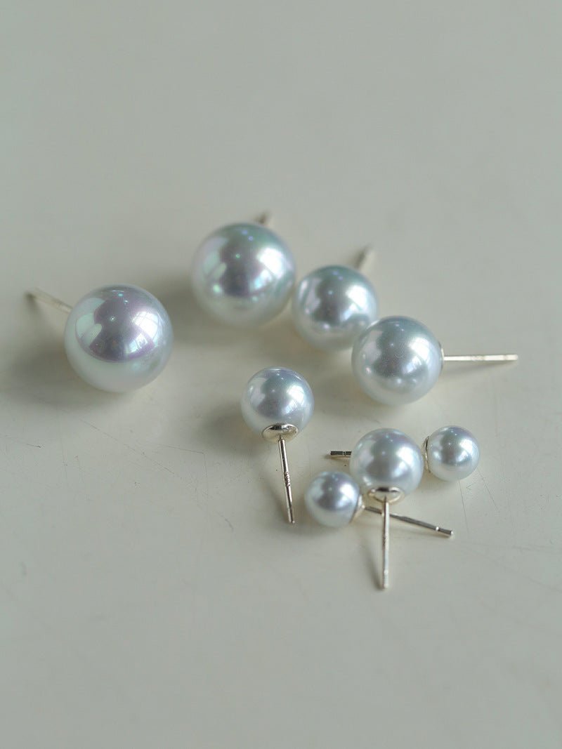 Artificial Australian White Pearl Stud Earrings - floysun