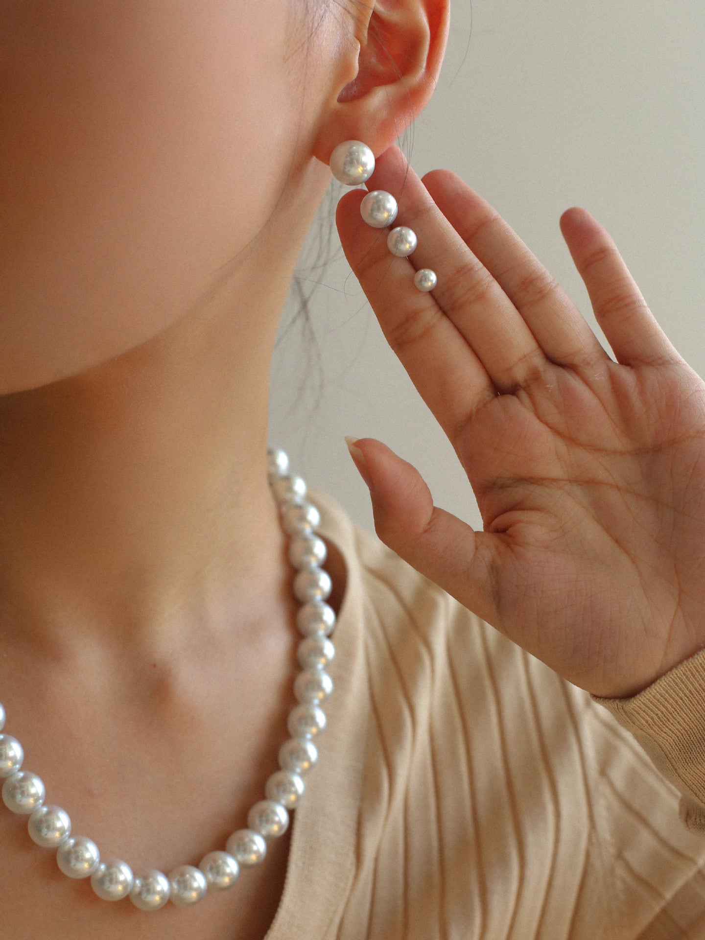 Artificial Australian White Pearl Stud Earrings - floysun