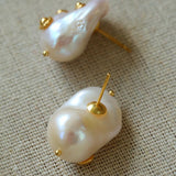 Artisanal Baroque Pearls Earrings - Gold - floysun