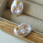 Artisanal Baroque Pearls Earrings - Gold - floysun