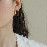 Artisanal Cream Series Enamel Earrings-Dark Coffee - floysun