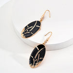 Artistic Black Enamel Glaze Drop Earrings - floysun