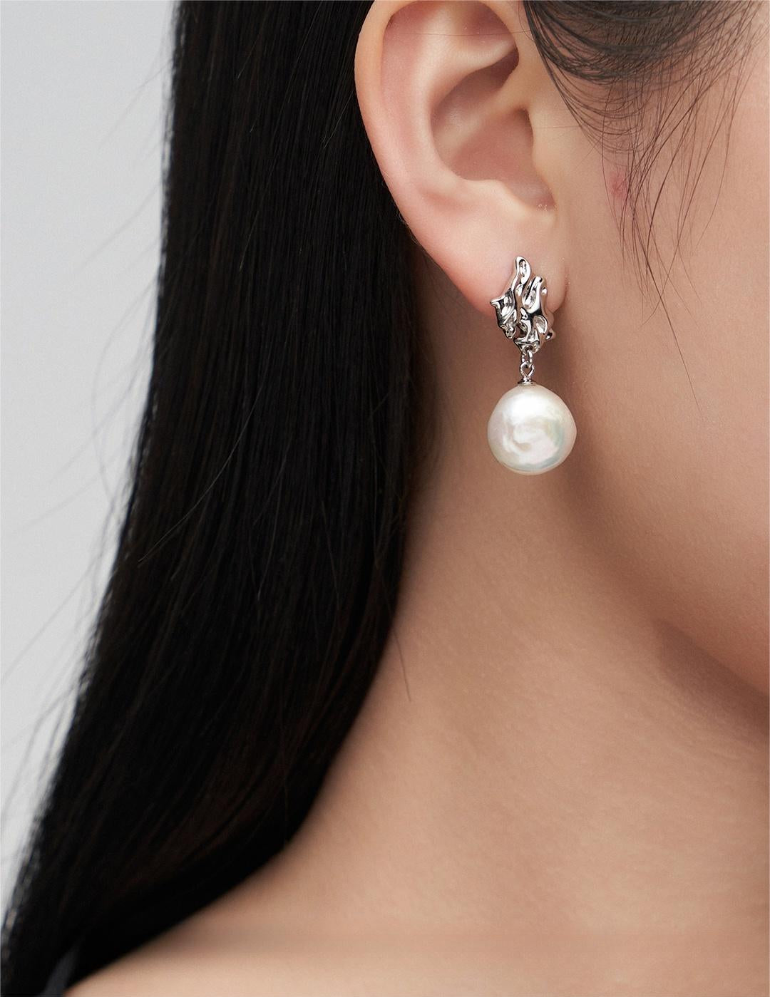 Artistry and Nature Baroque Pearls Drop Earrings - floysun