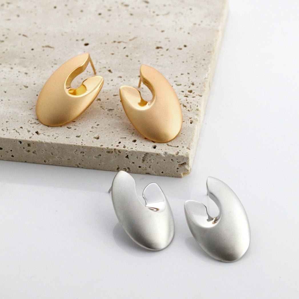 Asymmetrical Elliptical Design Earrings - floysun