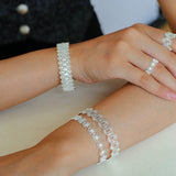 Lace Pattern Diamond Open Bangle