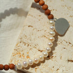 Barbie Sandalwood Freshwater Pearl Stretch Bracelet - floysun