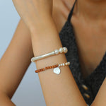 Barbie Sandalwood Freshwater Pearl Stretch Bracelet - floysun