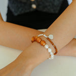 Barbie Sandalwood Freshwater Pearl Stretch Bracelet - floysun