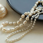 Baroque Freshwater Pearl and Black Thread Statement Necklace - floysun