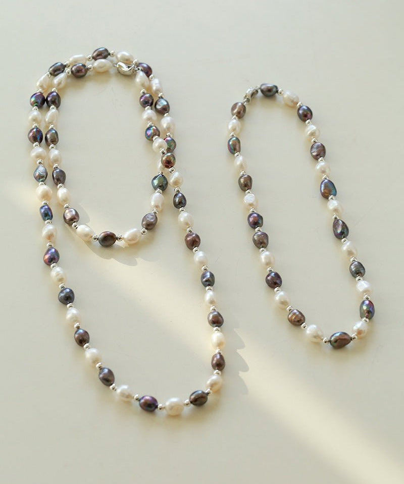 Baroque Mixed Color Pearl Necklace - floysun