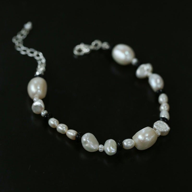 Baroque Pearl and Black Onyx Beaded Bracelet - floysun