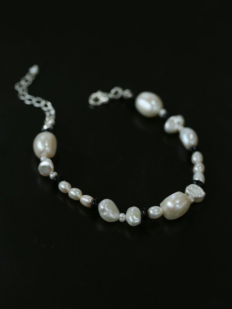 Baroque Pearl and Black Onyx Beaded Bracelet - floysun