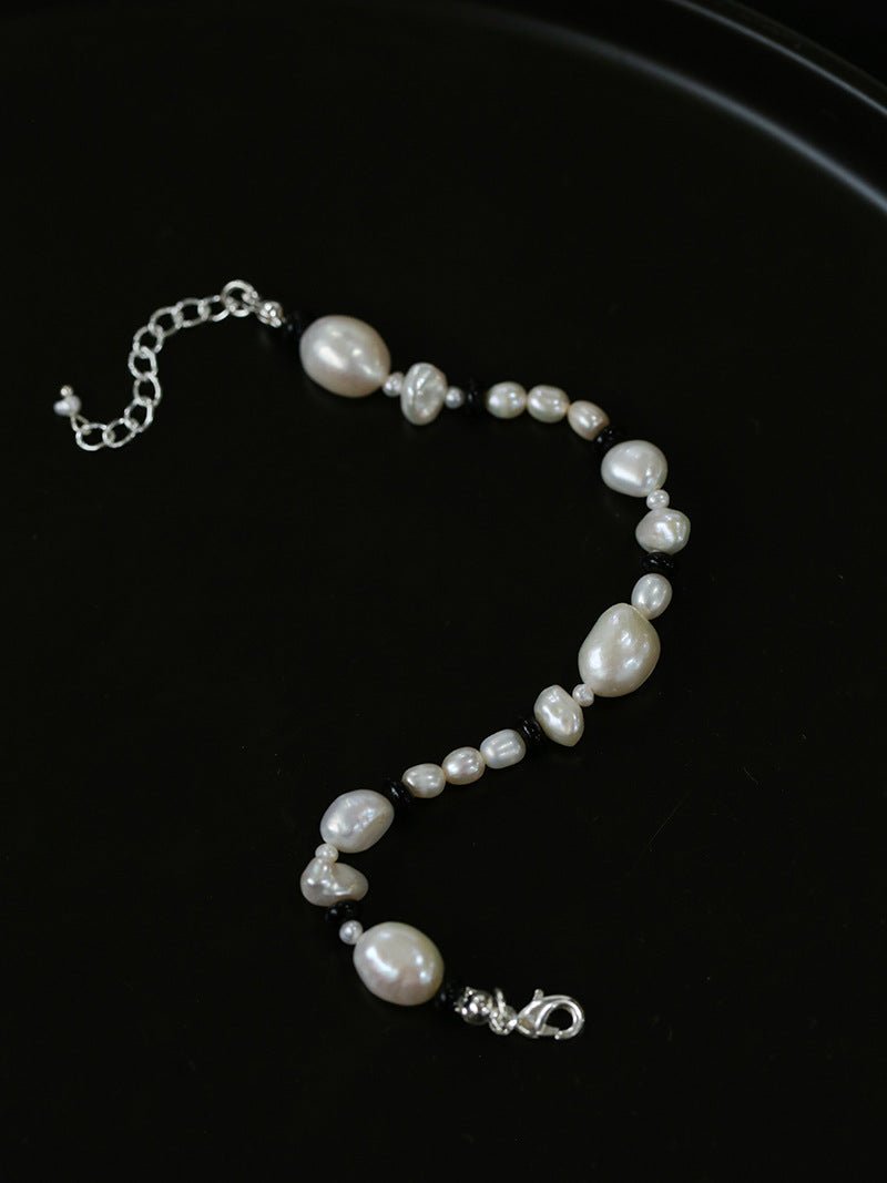 Baroque Pearl and Black Onyx Beaded Bracelet - floysun